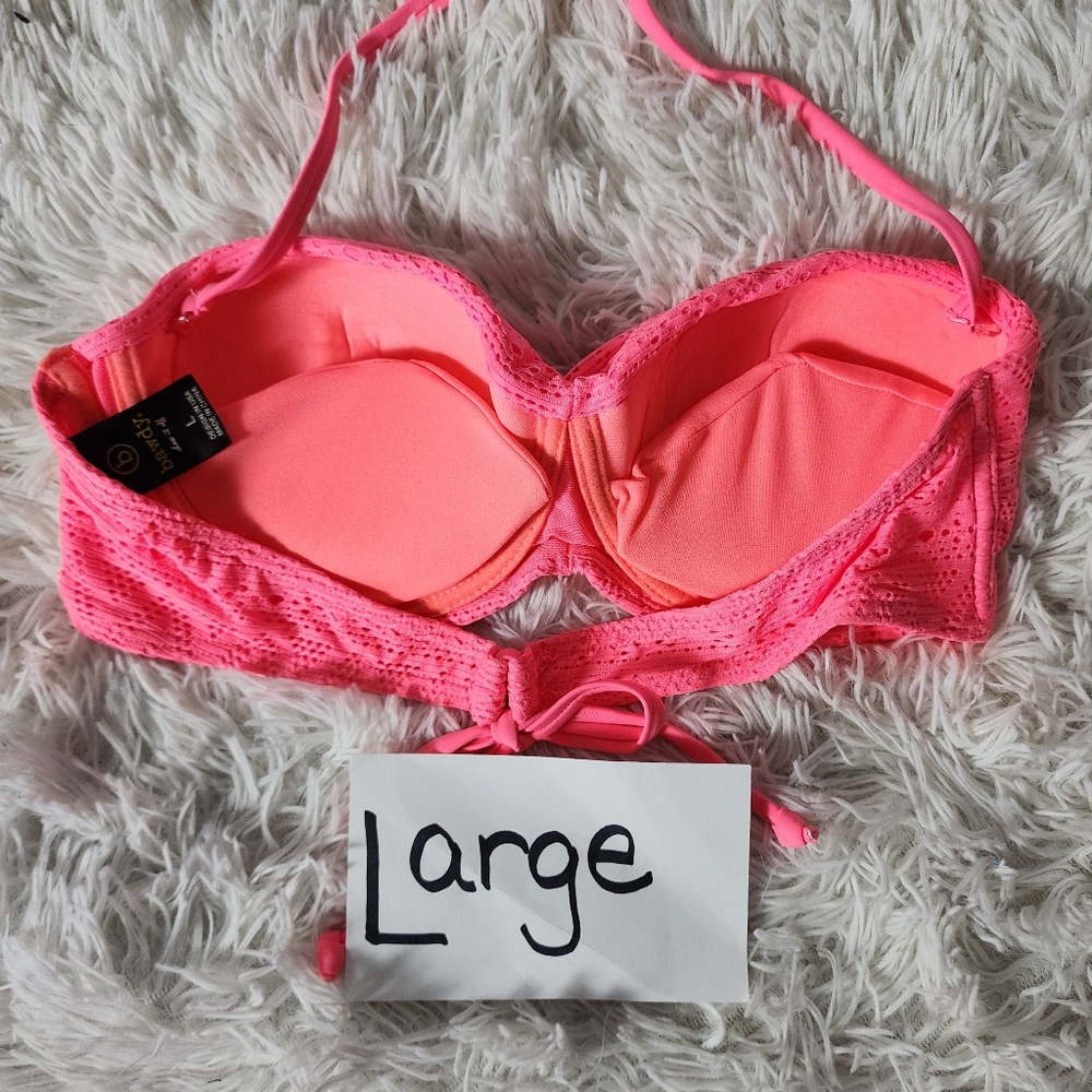 Pink Twist Push-up Bandeau Matching Bikini Set - Picture 12 of 15